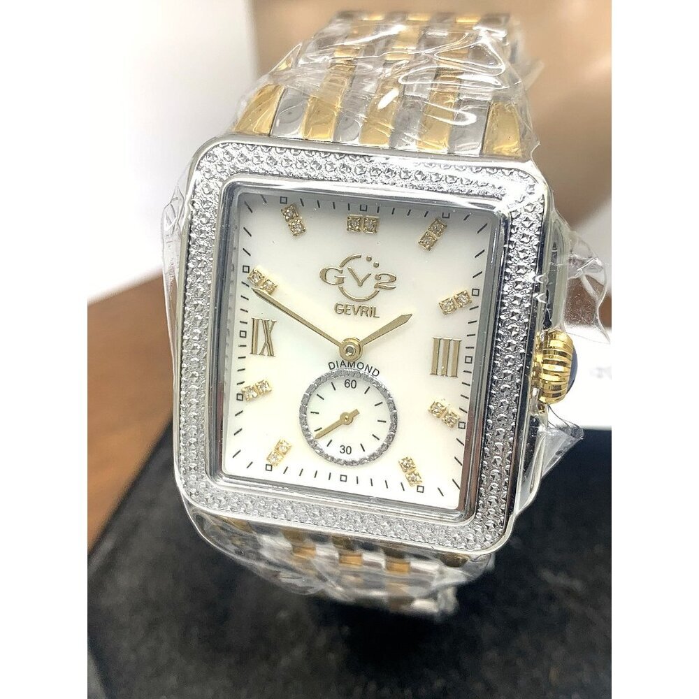 GV2 by Gevril Women's Watch 9255B Swiss Quartz Mother of Pearl Dial Two Tone